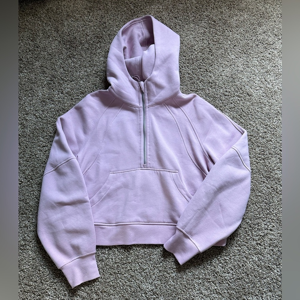 meadowsweet pink scuba oversized half zip